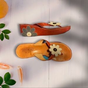 🌸RARE Coach Wedge Thong Sandals, sz 6